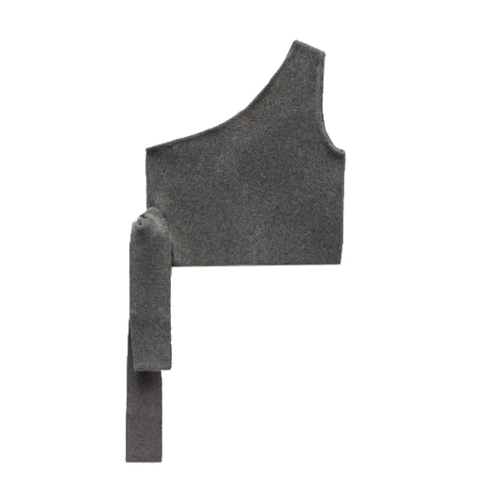 Zara taupe neutral one shoulder minimalist top